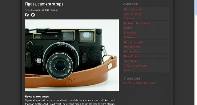 Figosa review on Japan Camera Hunter!
