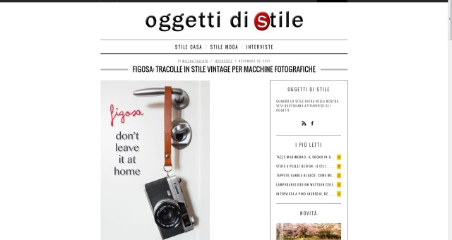 Nuova intervista su “Oggetti di stile”